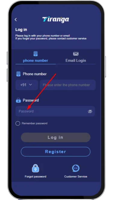 Type in the password you set